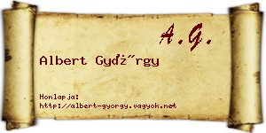 Albert György névjegykártya