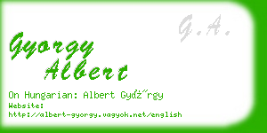 gyorgy albert business card